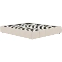 Vente-unique Bedbodem met opbergruimte 140 x 190 cm in bouclé stof - Beige - NULOX van YSMÉE
