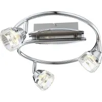 Globo LED plafond rondel verlichting chroom woonkamer eetkamer kristal glas spot beweegbaar 56179-3