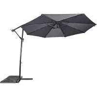 Lesli Living Zweefparasol Gemini - grijs - Diameter: 3m