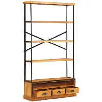vidaXL 5-laags boekenrek Naturel 100 x 30 x 180 cm Massief Mango Hout