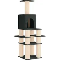 vidaXL Kattentoren met sisal krabpalen Donkergrijs 180 cm