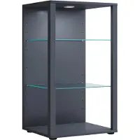 VCM GlasolXXL vitrinekast 3 planken antraciet.
