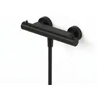 Hotbath Thermostatische douchemengkraan ace met 1/2 doucheslang onder aansluiting 26.6 cm geborsteld zwart pvd