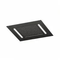 Hotbath Ace AC146 inbouw hoofddouche 50cm vierkant met waterval en verlichting geborsteld zwart PVD