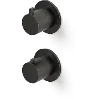 Hotbath Ace AC009EXT afbouwdeel inbouwthermostaat met 2-weg stop-omstel geborsteld zwart PVD