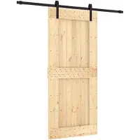 vidaXL Schuifdeur 90 x 210 cm Massief Pine Hout (Onbehandeld)