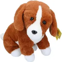 Eddy Toys Pluche Hond Bruin/wit 45cm Verschillende verschillende Polyester