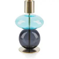 Holmegaard - Bubble Candle holder - Light blue/Smoke - H14 cm
