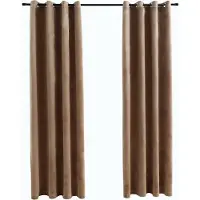 vidaXL Gordijn verduisterend met ringen 2 st 140x245 cm fluweel beige