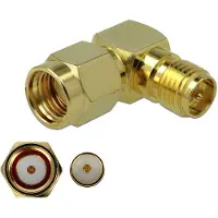 DeLOCK RP-SMA (m) - RP-SMA (v) haakse adapter - 50 Ohm / 3 GHz