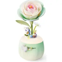 Rokr 3D-puzzel Nachtlamp met kamelia in mintgroen, plastic, , 73 stukjes