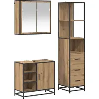 vidaXL Badkamermeubel Set 3 st Artisan Eiken 65 x 33 x 60 cm