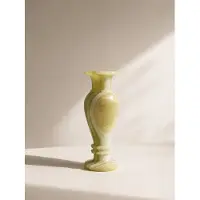 SALT AND STONE Stijlvolle Lichtgroene Marmeren Vaas met Bruine Accenten - Tijdloze Elegantie voor Elk Interieur