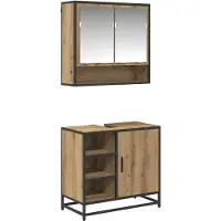 vidaXL Badkamermeubel Set 2 st Artisan Eiken 65 x 33 x 60 cm