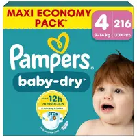 Pampers Baby Dry Luiers Maat 4 (9-14kg) 216 stuks