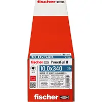 Fischer 562972 FPF II CHTF 10,0 x 340 BC 25 Houtschroef 10 mm 340 mm TX Staal Galvanisch verzinkt 25 stuk(s)