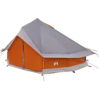 vidaXL Tipi Tent Grijs en Oranje 700 x 700 x 395 cm Polyester en Staal
