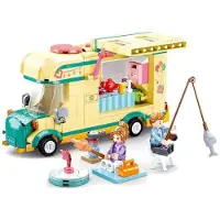 Sluban Camper / Motorhome bouwspeelgoed kinderen vanaf 6 jaar – Constructiespeelgoed modelbouw caravan met accessoires – bouwdoos met 314 bouwstenen en 2 minifiguren – M38-B0960