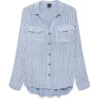 Vero Moda Blouse 'VMBUMPY' lichtblauw / wit