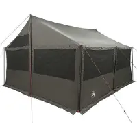 vidaXL Familietent Bruin grijs 450 x 400 x 265 cm Polyester en Staal
