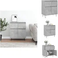 vidaXL Dressoir - Dressoirs - Opbergkast - Buffet - Dressoir 60x35x70 cm bewerkt hout betongrijs