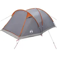 vidaXL Huisje Tent Grijs en Oranje 6-persoons Polyester en Staal