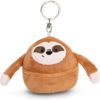 Nici Sleutelhanger Chill Sloth 8cm Bruin Pluche Metgezel voor Rugzak of Tas, Knuffelige Hanger met Metalen Ring voor Sleutelhanger & Sleutelhanger | 61758