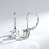 Cavill - Zilveren oorbellen 925 sterling met witte topaas 6 mm rond geslepen - Druppelvorm - Luxe oorknopjes voor dames