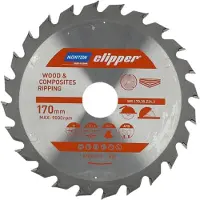 Norton Hout en Composiet - Zaagblad ATB Ripping - 170mm - 24 tanden - Voor Cirkelzagen en Afkortzagen