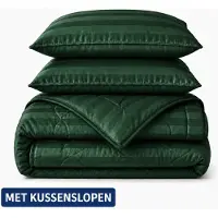 Decoware Dekbed Zonder Overtrek 200x200 cm - Groen - Hotel Velvet – Met Kussenslopen - Wasbaar - Hoesloos Dekbed