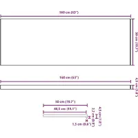 vidaXL Raamdorpel Marmeren textuur 160 x 50 x 4,5 cm PVC