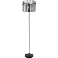 Globo Vloerlamp Plafondlamp Slaapkamerlamp Woonkamerlamp zwart Rookkleurige glazen staven, metaal, 1x E27, DxH 38 x 152 cm