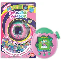 Bandai - Tamagotchi Paradise Earth - Virtueel dier om op te voeden - Tamagotchi met zoomwiel - Interactief speelgoed in het Engels - Roze en groene aarde model - Kinderspeelgoed 6 jaar en + - 43421
