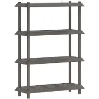 vidaXL Plankenunit 4-laags 100 x 40 x 136,5 cm PP Lichtgrijs