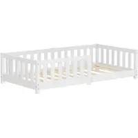 ML-Design Kinderbed 80x160 cm met lattenbodem en uitvalbeveiliging wit grenenhout ML design