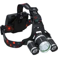 Grundig Hoofdlamp LED Oplaadbaar - Hoofdlampje 3 Lichtpunten met 200 Lumen - Verstelbare Band en Waterdicht - Hoofd Lamp voor Outdoor en Klussen