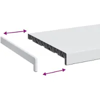 vidaXL Raamdorpel Wit 140 x 35 x 4,5 cm PVC