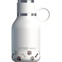 Asobu Hondendrinkfles met Kom - 1000ml RVS - Wit