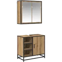 vidaXL Badkamermeubel Set 2 st Artisan Eiken 65 x 33 x 60 cm