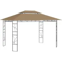 vidaXL Paviljoen, 4x3x2,7 meter, taupekleurig, 160 g/m²