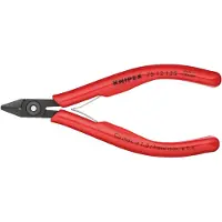 Knipex Pince coupante latérale d'électronicien, tête brunie, à facette & retenue du fil, Long. 125 mm