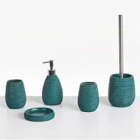 Beliani QUILCA - Badkameraccessoireset - Groenblauw - Polyresin