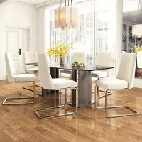 MODFU - Eetkamerstoelenset - Ruitpatroon Rugleuning - Modern - Voor Eetkamer Of Woonkamer - Fluweel En Metaal - Beige En Zilver