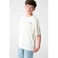 Shoeby T-shirt met backprint - ecru Jongens Katoen Ronde hals Backprint - maat 146/152