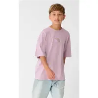 Shoeby T-shirt met backprint - lila Paars Jongens Katoen Ronde hals Backprint - maat 110/116