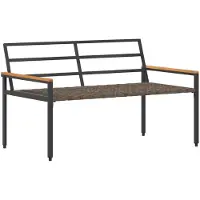 vidaXL Tuinbank 2 -Seater 116 x 67,5 x 72 cm poly rattan Donkergrijs