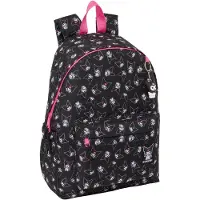 Hello Kitty 612541775 Kuromi rugzak, 14,1 inch, 17,30 liter, 32x43x14 cm, zwart, zwart, one size