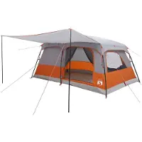 vidaXL Familietent met dak Grijs en Oranje 500 x 400 x 230 cm