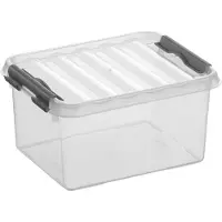 Sunware - Q-line opbergbox 2L transparant metaal - 20 x 15 x 10,4 cm