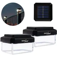 Greenblue 2x Groen-blauwe LED-zonnelamp voor palen, geschikt voor 60 x 40 mm, envelopafdekking, 3200 K, model GB125 WW